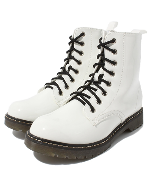 WEGO（ウィゴー）の「WEGO/エナメルブーツ（ブーツ・レディース・ホワイト/ブラック/パープル・MEDIUM/LARGE）」の13枚目の写真