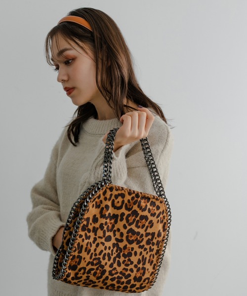 Edit Sheen(エディットシーン)の「グリッターチェーンバッグ(ハンドバッグ・レディース・ブラック/グレー/レオパード/パイソン/カーキ/ベージュ/ネイビー・FREE)」の19枚目の写真