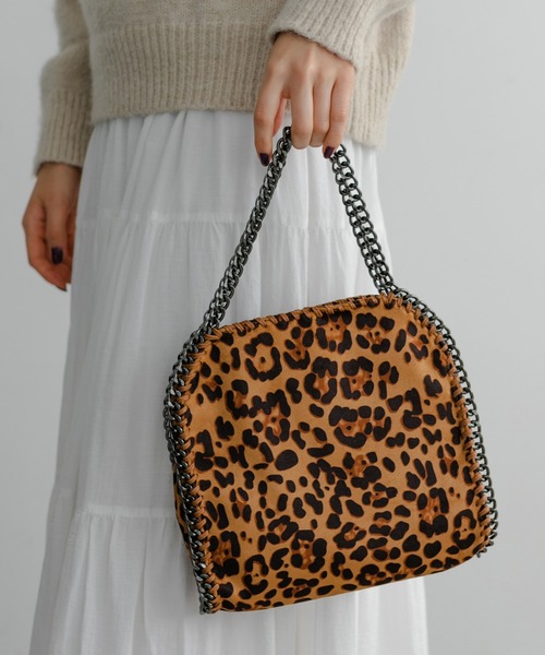 Edit Sheen(エディットシーン)の「グリッターチェーンバッグ(ハンドバッグ・レディース・ブラック/グレー/レオパード/パイソン/カーキ/ベージュ/ネイビー・FREE)」の21枚目の写真