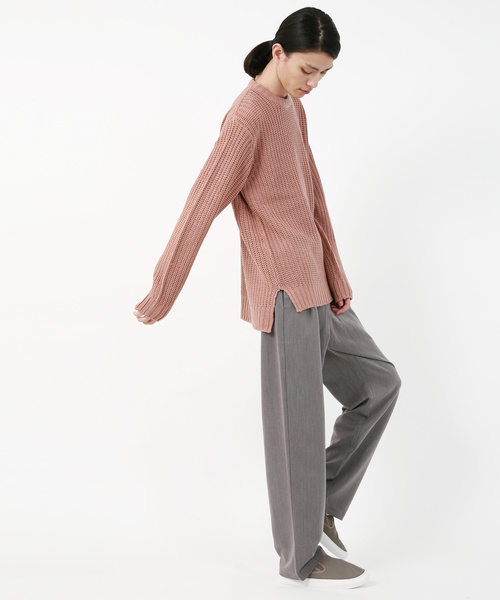 Rocky Monroe（ロッキーモンロー）の「畦編みクルーネックニット（ニット/セーター・メンズ・ホワイト/ブラック/グレー/ピンク・M/L）」の17枚目の写真