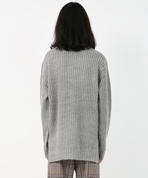 Rocky Monroe（ロッキーモンロー）の「畦編みクルーネックニット（ニット/セーター・メンズ・ホワイト/ブラック/グレー/ピンク・M/L）」の20枚目の写真