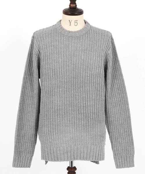 Rocky Monroe（ロッキーモンロー）の「畦編みクルーネックニット（ニット/セーター・メンズ・ホワイト/ブラック/グレー/ピンク・M/L）」の21枚目の写真