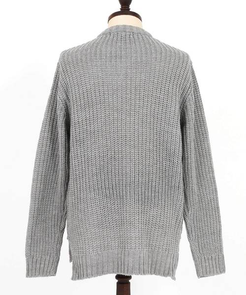 Rocky Monroe（ロッキーモンロー）の「畦編みクルーネックニット（ニット/セーター・メンズ・ホワイト/ブラック/グレー/ピンク・M/L）」の22枚目の写真