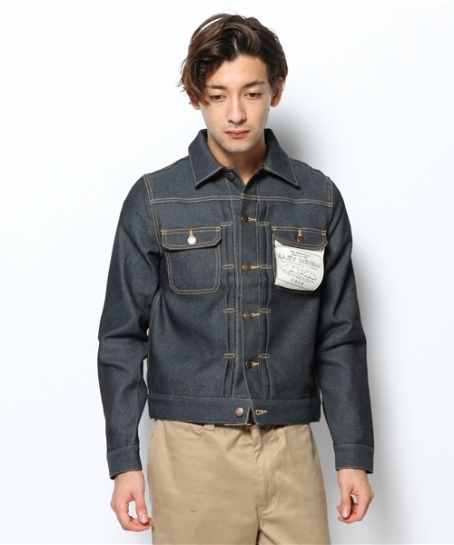 coen（コーエン）の「EASYスキニーリジットジャケット13AW Gジャン（デニムジャケット・メンズ・ネイビー・SMALL/MEDIUM/LARGE/X-LARGE）」の2枚目の写真