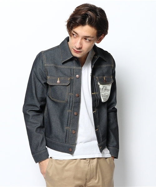 coen（コーエン）の「EASYスキニーリジットジャケット13AW Gジャン（デニムジャケット・メンズ・ネイビー・SMALL/MEDIUM/LARGE/X-LARGE）」の5枚目の写真