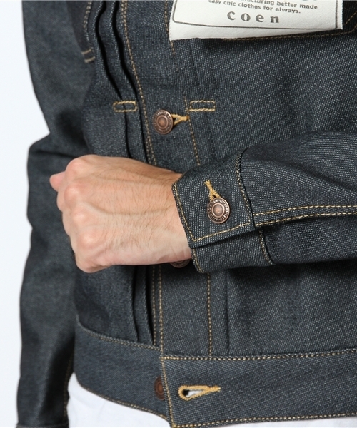 coen（コーエン）の「EASYスキニーリジットジャケット13AW Gジャン（デニムジャケット・メンズ・ネイビー・SMALL/MEDIUM/LARGE/X-LARGE）」の7枚目の写真