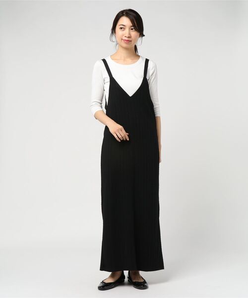 STYLEBLOCK（スタイルブロック）の「ケーブル柄ふくれジャガードキャミワンピース（ワンピース・レディース・ブラック/ベージュ/カーキ/アイボリー・M）」の3枚目の写真