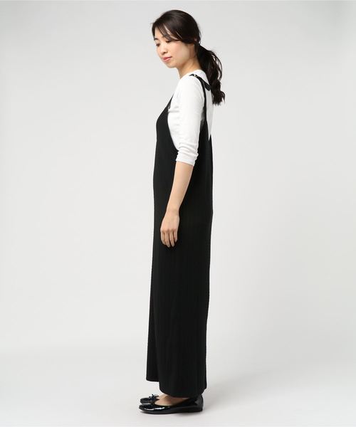 STYLEBLOCK（スタイルブロック）の「ケーブル柄ふくれジャガードキャミワンピース（ワンピース・レディース・ブラック/ベージュ/カーキ/アイボリー・M）」の5枚目の写真