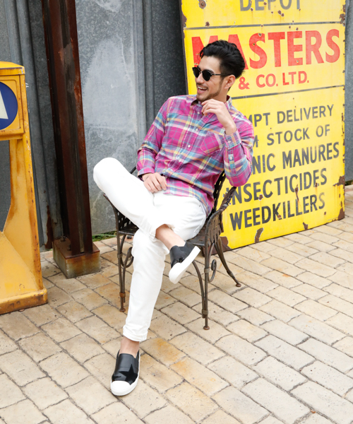 BAYFLOW(ベイフロー)の「ハイパーストレッチスリムカラーデニム 19SS(デニムパンツ・メンズ・ブラック/ベージュ/オフホワイト・MEDIUM/LARGE/X-LARGE/SMALL)」の5枚目の写真