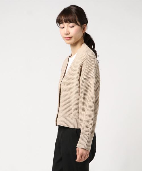 WEGO(ウィゴー)の「WEGO/ワッフルショートカーディガン(カーディガン/ボレロ・レディース・アイボリー/ライトパープル/ベージュ/ライトイエロー・FREE)」の6枚目の写真