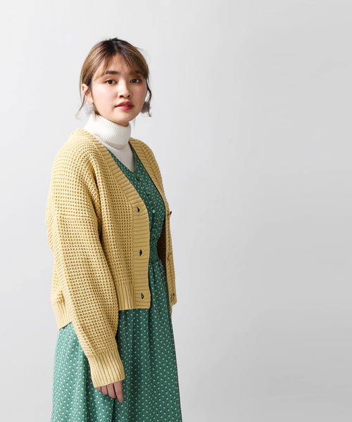 WEGO(ウィゴー)の「WEGO/ワッフルショートカーディガン(カーディガン/ボレロ・レディース・アイボリー/ライトパープル/ベージュ/ライトイエロー・FREE)」の22枚目の写真