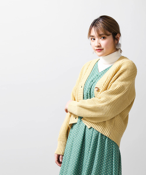 WEGO(ウィゴー)の「WEGO/ワッフルショートカーディガン(カーディガン/ボレロ・レディース・アイボリー/ライトパープル/ベージュ/ライトイエロー・FREE)」の21枚目の写真