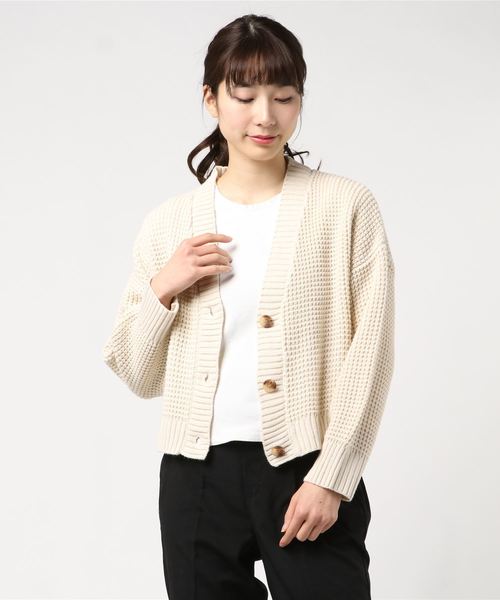 WEGO(ウィゴー)の「WEGO/ワッフルショートカーディガン(カーディガン/ボレロ・レディース・アイボリー/ライトパープル/ベージュ/ライトイエロー・FREE)」の20枚目の写真