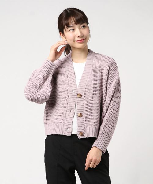 WEGO(ウィゴー)の「WEGO/ワッフルショートカーディガン(カーディガン/ボレロ・レディース・アイボリー/ライトパープル/ベージュ/ライトイエロー・FREE)」の18枚目の写真