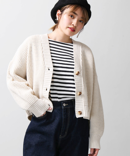WEGO(ウィゴー)の「WEGO/ワッフルショートカーディガン(カーディガン/ボレロ・レディース・アイボリー/ライトパープル/ベージュ/ライトイエロー・FREE)」の16枚目の写真