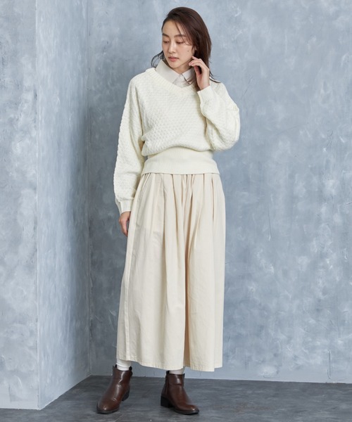 and R（アンドアール）の「ドット編み前後2WAYボリュームニット（ニット/セーター・レディース・ブラック/オフホワイト/キャメル・FREE）」の19枚目の写真