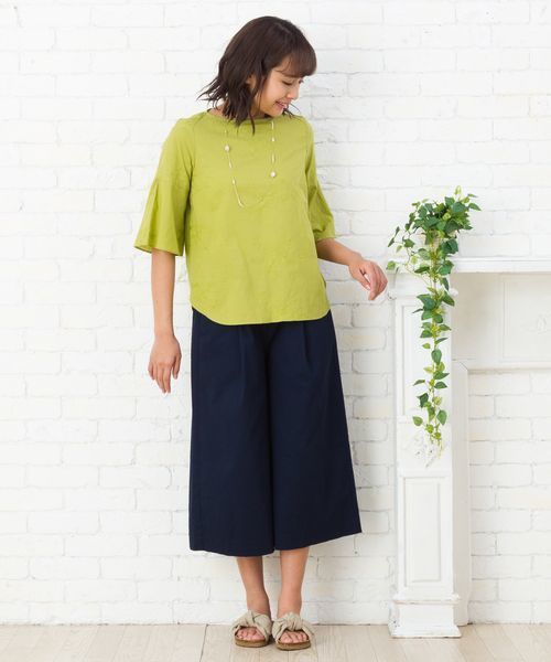 sabstreet my standard(サブストリートマイスタンダード)の「コットンワイドパンツ【大きいサイズ対応】【15号(3L)~19号(5L)】(その他パンツ・レディース・ブラック/ネイビー/ベージュ・15号/19号)」の12枚目の写真