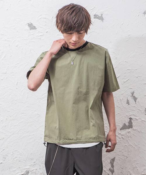 MinoriTY(マイノリティ)の「オーバーサイズTシャツ ビッグシルエットドローコードプルオーバー(Tシャツ/カットソー・メンズ・ネイビー/カーキ/テラコッタ/ブラック・M/L)」の3枚目の写真