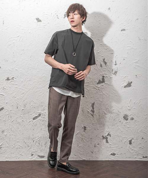 MinoriTY(マイノリティ)の「オーバーサイズTシャツ ビッグシルエットドローコードプルオーバー(Tシャツ/カットソー・メンズ・ネイビー/カーキ/テラコッタ/ブラック・M/L)」の5枚目の写真