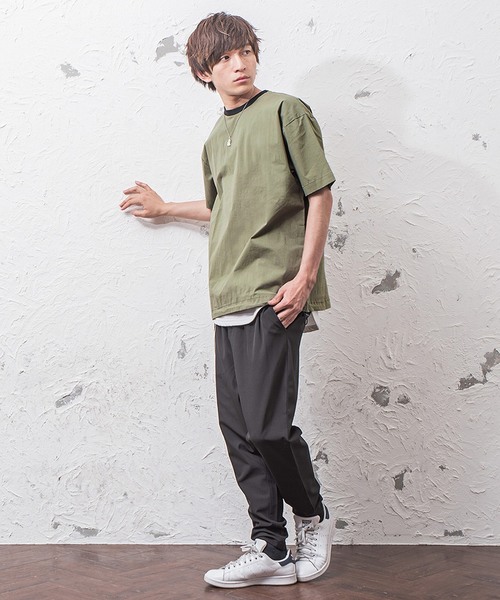 MinoriTY(マイノリティ)の「オーバーサイズTシャツ ビッグシルエットドローコードプルオーバー(Tシャツ/カットソー・メンズ・ネイビー/カーキ/テラコッタ/ブラック・M/L)」の7枚目の写真