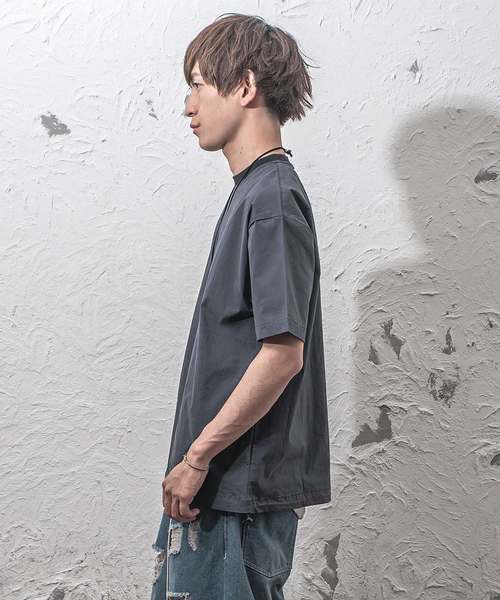 MinoriTY(マイノリティ)の「オーバーサイズTシャツ ビッグシルエットドローコードプルオーバー(Tシャツ/カットソー・メンズ・ネイビー/カーキ/テラコッタ/ブラック・M/L)」の9枚目の写真