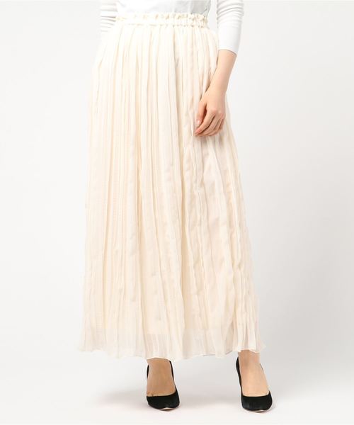 Culture Medium(カルチャーミディアム)の「シフォンランダムプリーツマキシスカート(スカート・レディース・ブラック/パープル/カーキ/ライトベージュ/アイボリー・FREE)」の1枚目の写真