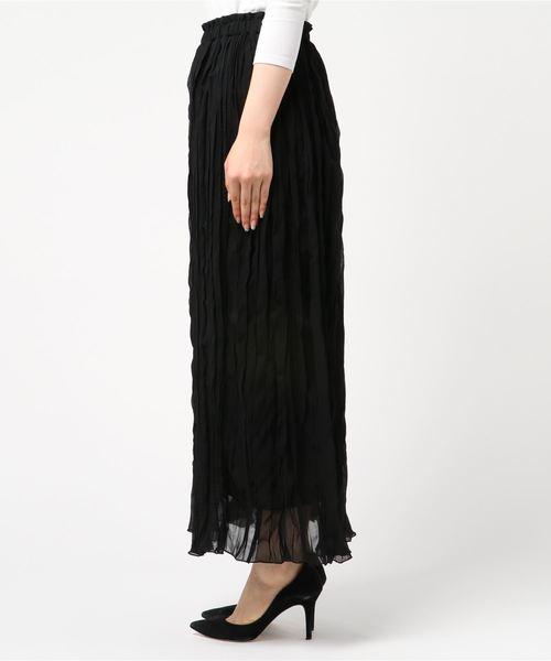 Culture Medium(カルチャーミディアム)の「シフォンランダムプリーツマキシスカート(スカート・レディース・ブラック/パープル/カーキ/ライトベージュ/アイボリー・FREE)」の6枚目の写真