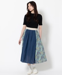 O'NEIL OF DUBLIN ×LIBERTY♪ロングスカート　花柄千鳥孔子 O'NEIL OF DUBLIN ×LIBERTY♪ロングスカート花柄千鳥孔子