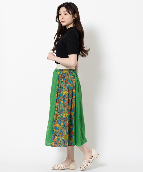 O'NEIL OF DUBLIN ×LIBERTY♪ロングスカート花柄千鳥孔子