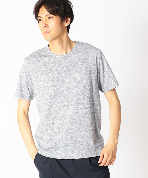 COMME CA ISM（コムサイズム）の「スペースダイ　クルーネックTシャツ（Tシャツ/カットソー・メンズ・ネイビー/マスタード/グレー/ワイン・X-LARGE/LARGE/MEDIUM）」の3枚目の写真