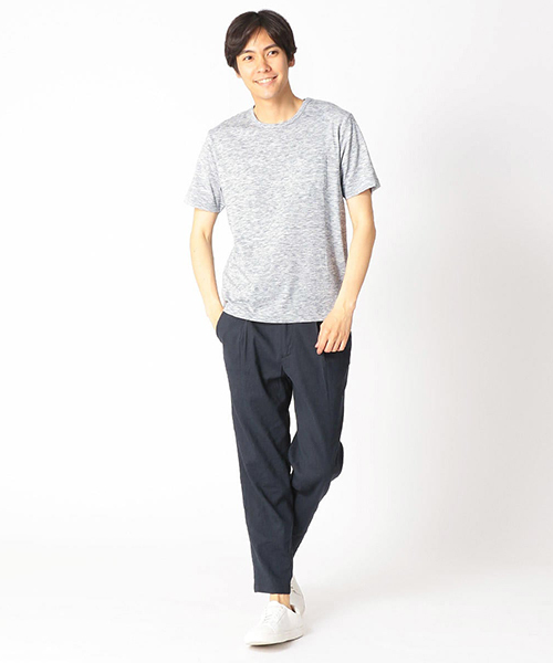 COMME CA ISM（コムサイズム）の「スペースダイ　クルーネックTシャツ（Tシャツ/カットソー・メンズ・ネイビー/マスタード/グレー/ワイン・X-LARGE/LARGE/MEDIUM）」の7枚目の写真