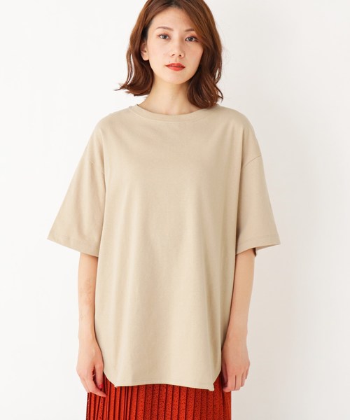 grove(グローブ)の「コットン裾ラウンドビックT(Tシャツ/カットソー・レディース・ブラック/ナチュラル/ブラウン系・02)」の6枚目の写真