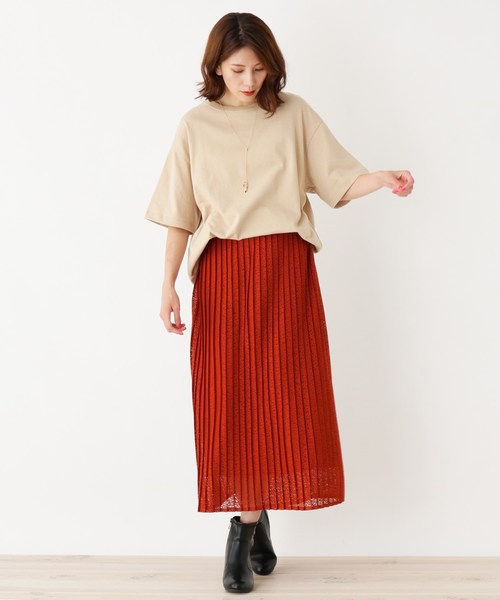 grove(グローブ)の「コットン裾ラウンドビックT(Tシャツ/カットソー・レディース・ブラック/ナチュラル/ブラウン系・02)」の10枚目の写真