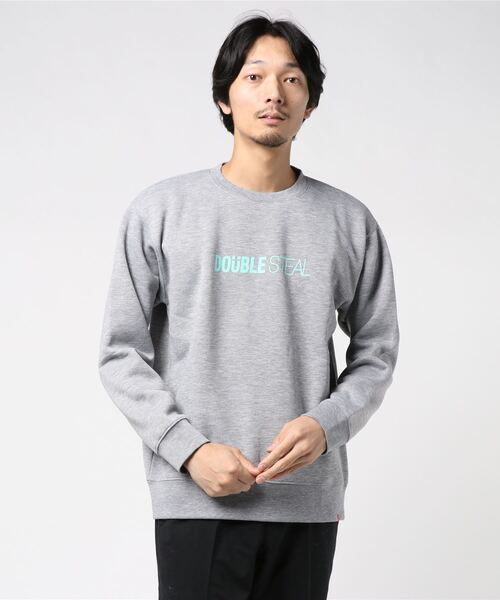 DOUBLE STEAL（ダブルスティール）の「Simple Logo トレーナー（スウェット・メンズ・グレー系その他2/グレー系その他/ブラック系その他/ブラック×ホワイト・X-LARGE/LARGE/MEDIUM）」の4枚目の写真