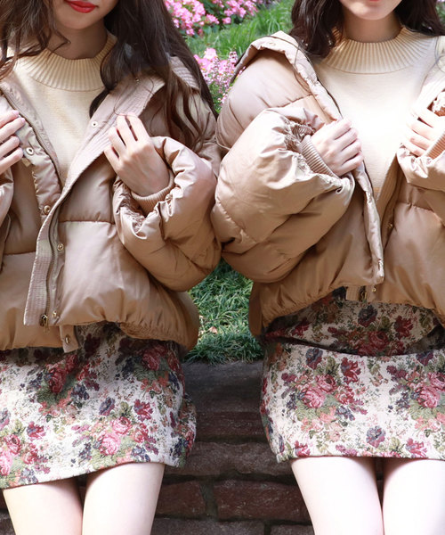 PairPair（ペアペア）の「袖ボリューム中綿フードブルゾン（ブルゾン・レディース・ブラック/アイボリー/モカ・FREE）」の4枚目の写真