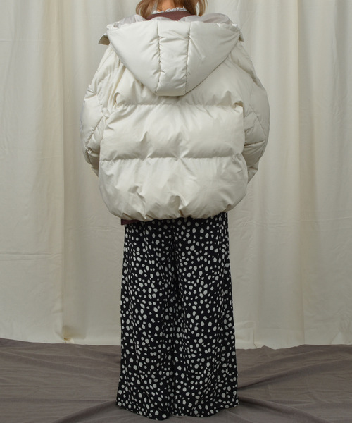 PairPair（ペアペア）の「袖ボリューム中綿フードブルゾン（ブルゾン・レディース・ブラック/アイボリー/モカ・FREE）」の21枚目の写真