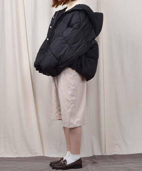 PairPair（ペアペア）の「袖ボリューム中綿フードブルゾン（ブルゾン・レディース・ブラック/アイボリー/モカ・FREE）」の10枚目の写真