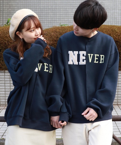 PairPair（ペアペア）の「裏起毛サガラ刺繍スウェット（スウェット・レディース・ブラック/ネイビー/アイボリー・MEDIUM/LARGE）」の3枚目の写真