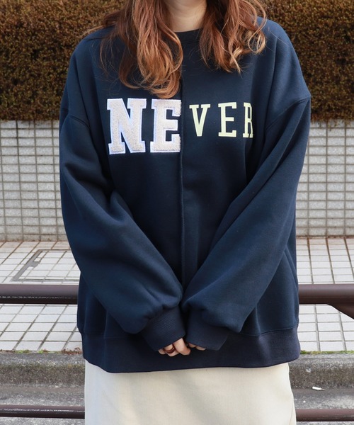 PairPair（ペアペア）の「裏起毛サガラ刺繍スウェット（スウェット・レディース・ブラック/ネイビー/アイボリー・MEDIUM/LARGE）」の5枚目の写真