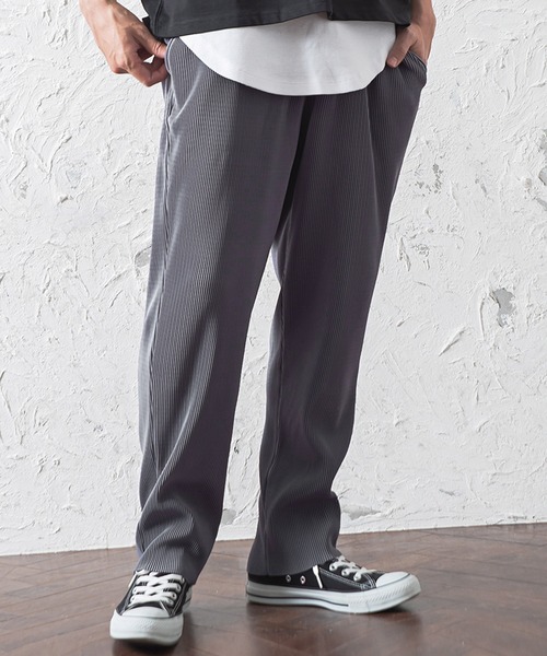 MinoriTY（マイノリティ）の「プリーツワイドテーパードパンツ【セットアップ対象商品あり】（その他パンツ・メンズ・サックスブルー/ブラック/グレー/ベージュ・M/L）」の3枚目の写真