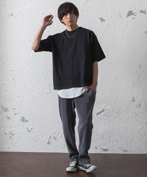 MinoriTY（マイノリティ）の「プリーツワイドテーパードパンツ【セットアップ対象商品あり】（その他パンツ・メンズ・サックスブルー/ブラック/グレー/ベージュ・M/L）」の13枚目の写真