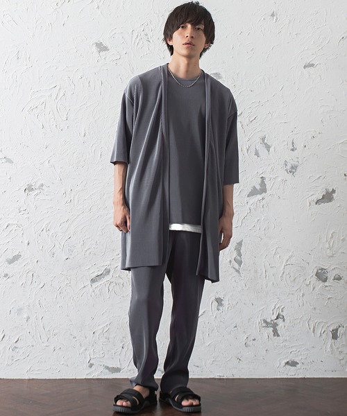 MinoriTY（マイノリティ）の「プリーツワイドテーパードパンツ【セットアップ対象商品あり】（その他パンツ・メンズ・サックスブルー/ブラック/グレー/ベージュ・M/L）」の11枚目の写真