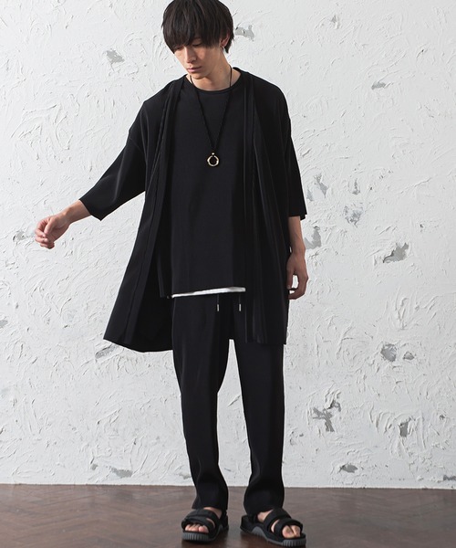 MinoriTY（マイノリティ）の「プリーツワイドテーパードパンツ【セットアップ対象商品あり】（その他パンツ・メンズ・サックスブルー/ブラック/グレー/ベージュ・M/L）」の5枚目の写真