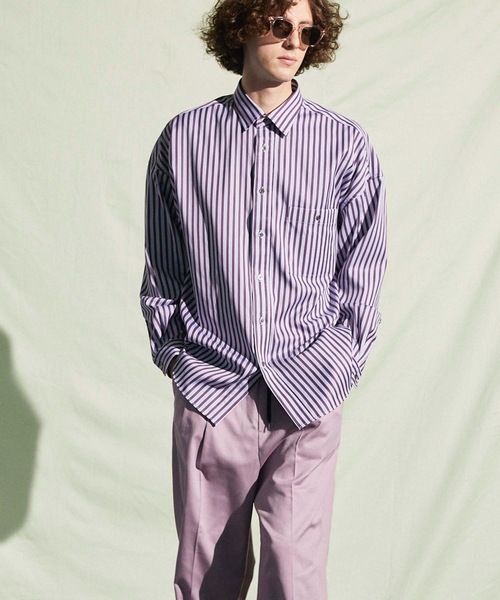 MAISON SPECIAL(メゾンスペシャル)の「《ユニセックスアイテム》GETZNER/ゲッツナー プライムオーバーシャツ 【MAISON SPECIAL/メゾンスペシャル】(シャツ/ブラウス・メンズ・チャコールグレー/グリーン/ライトグリーン/パープル/ボルドー・44/46/48)」の13枚目の写真