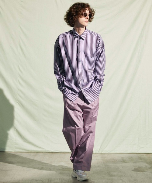 MAISON SPECIAL(メゾンスペシャル)の「《ユニセックスアイテム》GETZNER/ゲッツナー プライムオーバーシャツ 【MAISON SPECIAL/メゾンスペシャル】(シャツ/ブラウス・メンズ・チャコールグレー/グリーン/ライトグリーン/パープル/ボルドー・44/46/48)」の10枚目の写真