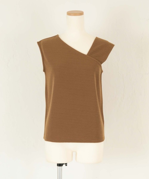 titivate（ティティベイト）の「ｱｼﾝﾒﾄﾘｰﾉｰｽﾘｰﾌﾞﾄｯﾌﾟｽ（タンクトップ・レディース・ブラック/ブルー/グリーン/キャメル/ライトベージュ/グレイッシュベージュ・S/M）」の9枚目の写真