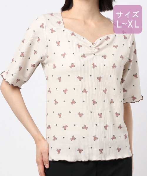 apres jour(アプレジュール)の「【大きいサイズ】ちびモチーフくしゅくしゅTシャツ【ZOZOTOWN限定アイテム】【7AP】(Tシャツ/カットソー・レディース・ベージュ/オフホワイト/ミント・X-LARGE)」の21枚目の写真