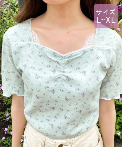 apres jour(アプレジュール)の「【大きいサイズ】ちびモチーフくしゅくしゅTシャツ【ZOZOTOWN限定アイテム】【7AP】(Tシャツ/カットソー・レディース・ベージュ/オフホワイト/ミント・X-LARGE)」の16枚目の写真