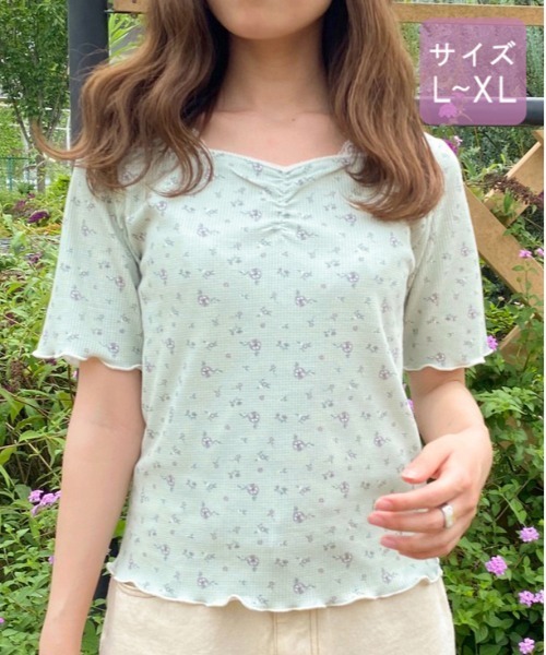 apres jour(アプレジュール)の「【大きいサイズ】ちびモチーフくしゅくしゅTシャツ【ZOZOTOWN限定アイテム】【7AP】(Tシャツ/カットソー・レディース・ベージュ/オフホワイト/ミント・X-LARGE)」の19枚目の写真