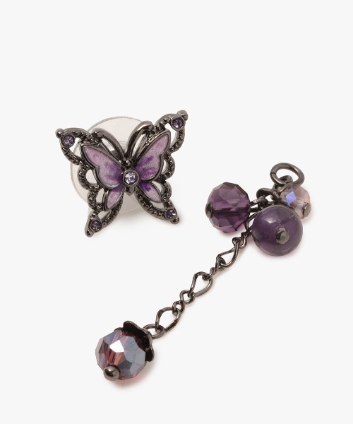 ANNA SUI(アナスイ)の「蝶モチーフ 2WAYピアス(ピアス(両耳用)・レディース・パープル・ONE SIZE)」の5枚目の写真